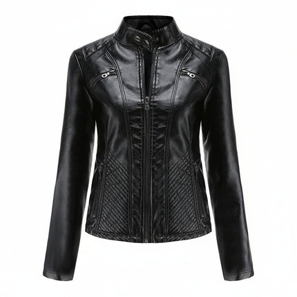 Heather | Classic Zip-Up Biker Jacket – Timeless Style with Modern Edge