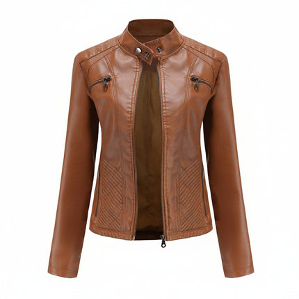 Heather | Classic Zip-Up Biker Jacket – Timeless Style with Modern Edge