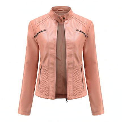 Heather | Classic Zip-Up Biker Jacket – Timeless Style with Modern Edge