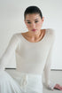Mae | Women's Boatneck Top in Ivory - Modal and Cashmere Blend Blouse for Women 0