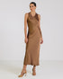 Maple Satin Sleeveless Dress | Elegant Women's Summer Dress in Viscose, Made in Italy 0