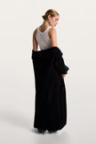 Yasmin | Black Long Cardigan Sweater in Soft Alpaca Blend with Balloon Sleeves and Pockets 3